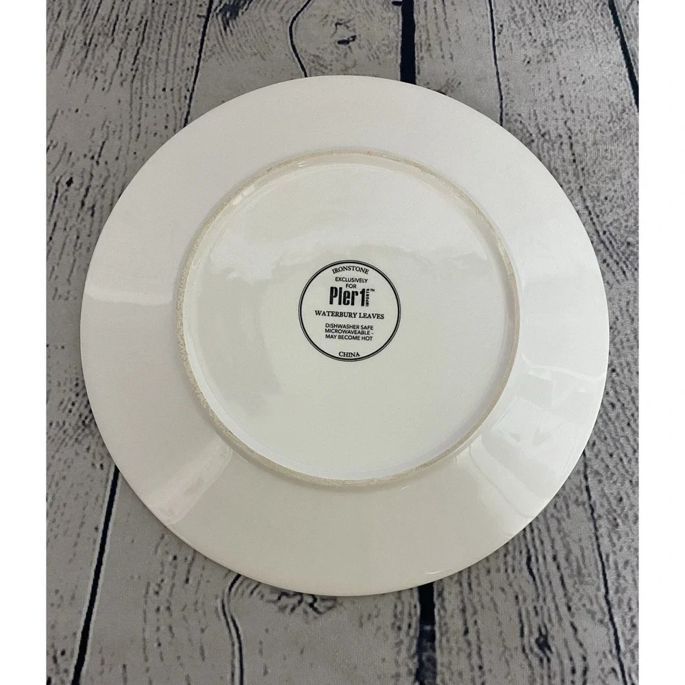 Pier 1 Waterbury Leaves Salad Plate Ironstone Fall Colors 8-7/8